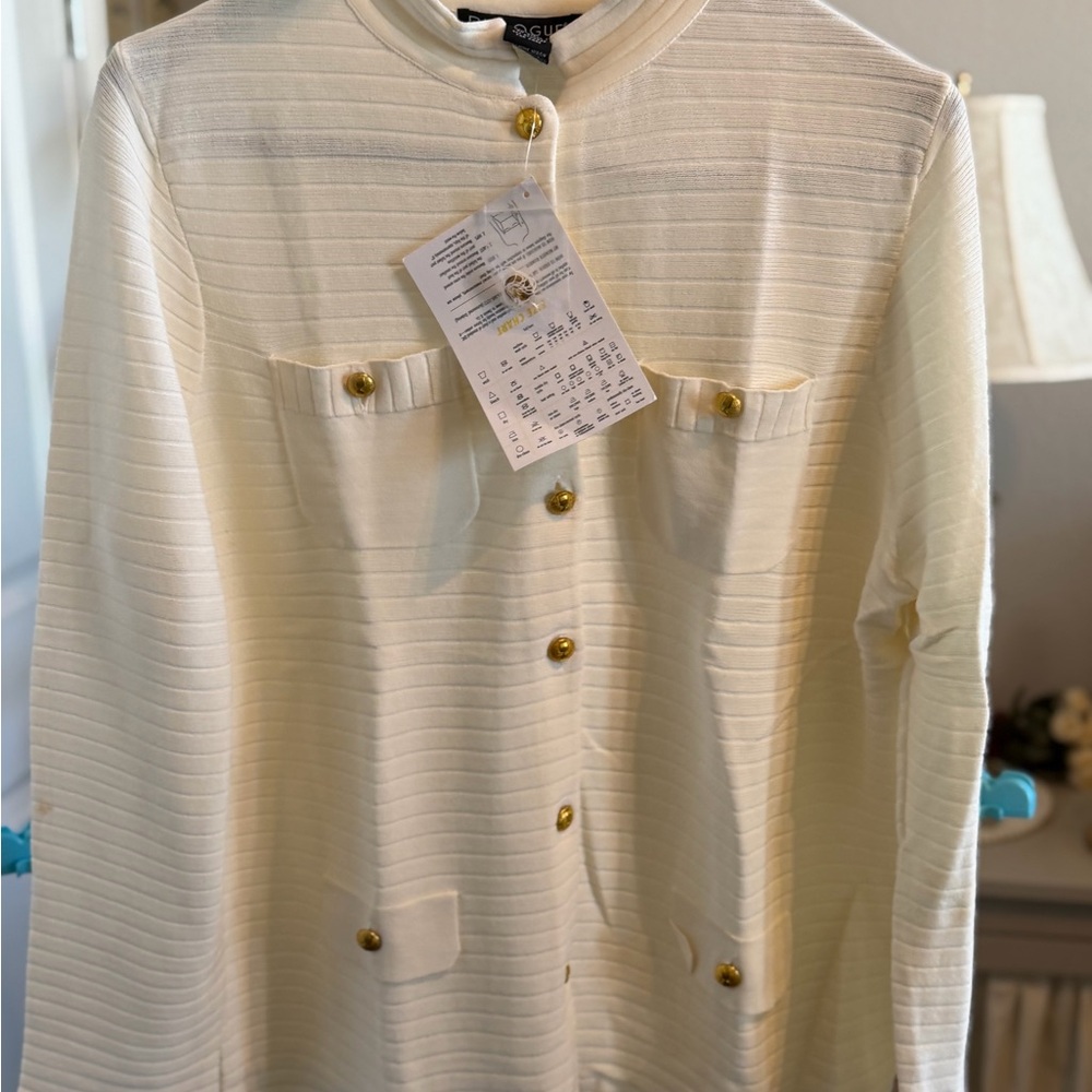 Cream Button-Up Cardigan, pants and tank top nwt
